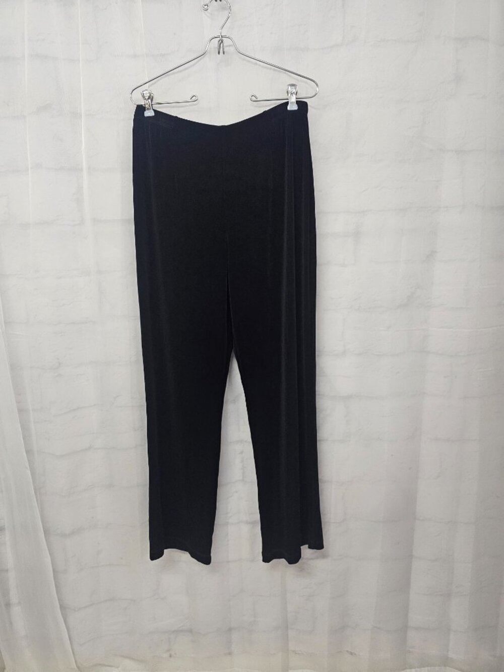 Vintage Chico's Travelers Pants Black Straight Leg Slinky Knit Minimalist 3 (XL) - Picture 2 of 9